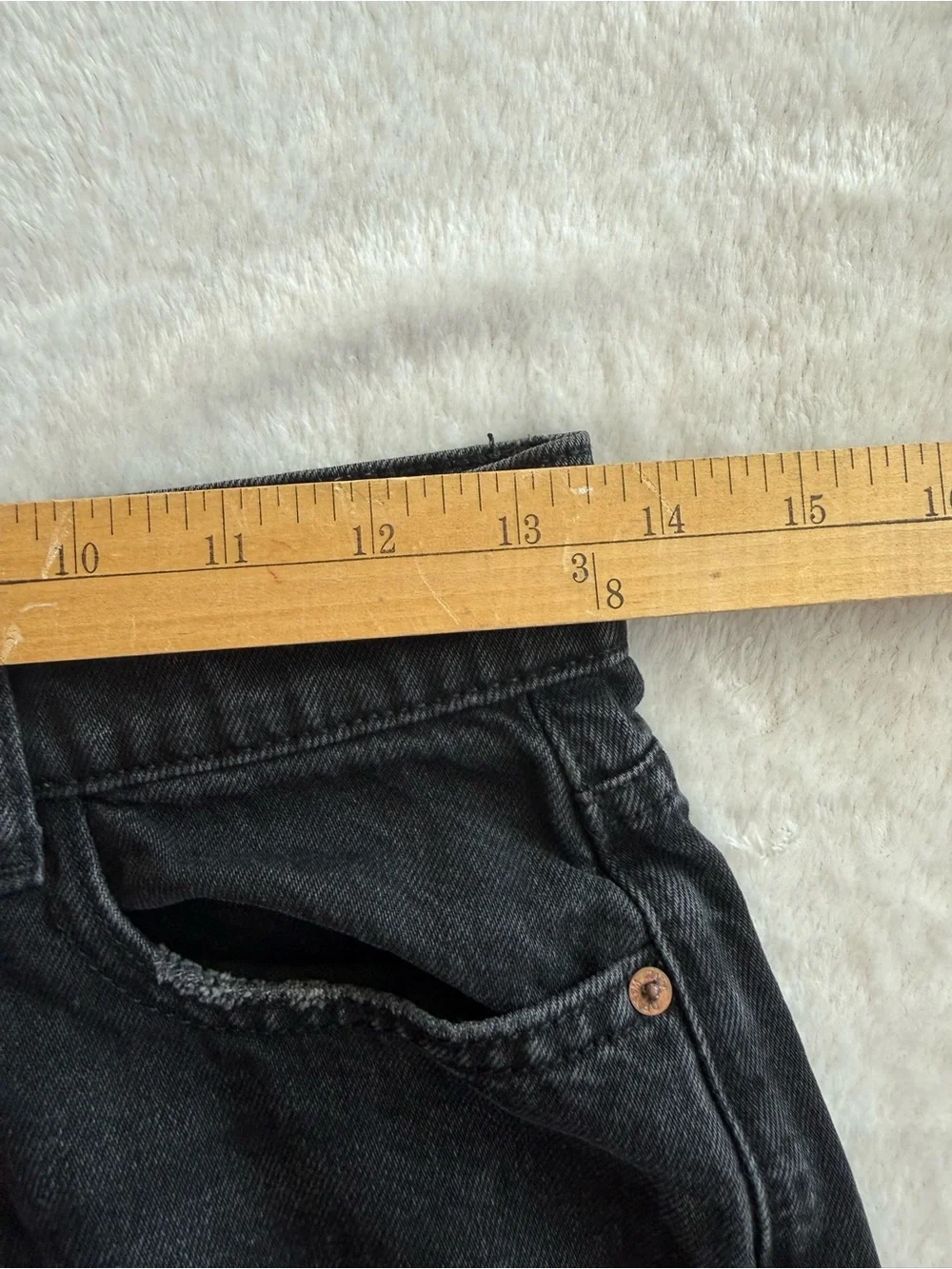 Zara High Rise Straight Leg Black Raw Hem Jeans Women’s Size 4 EU 36